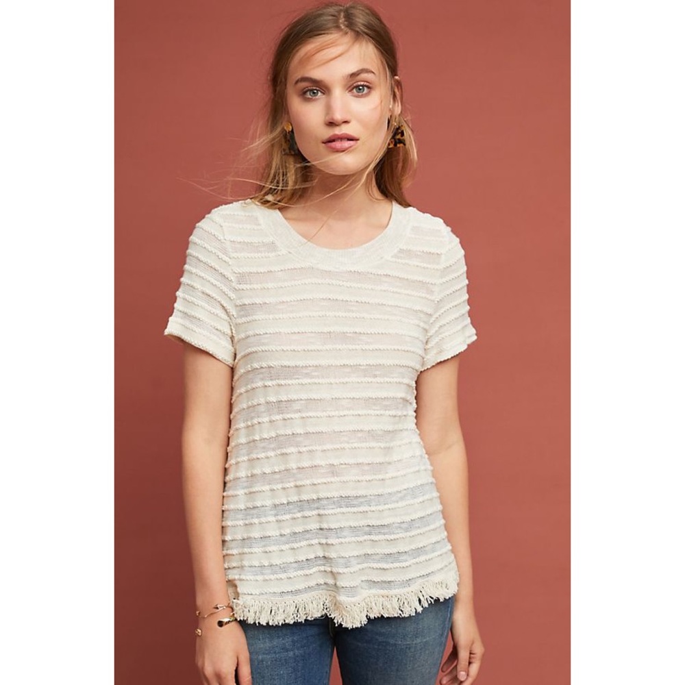 Anthropologie Eri + Ali Adia Textured Tee - Picture 1 of 6